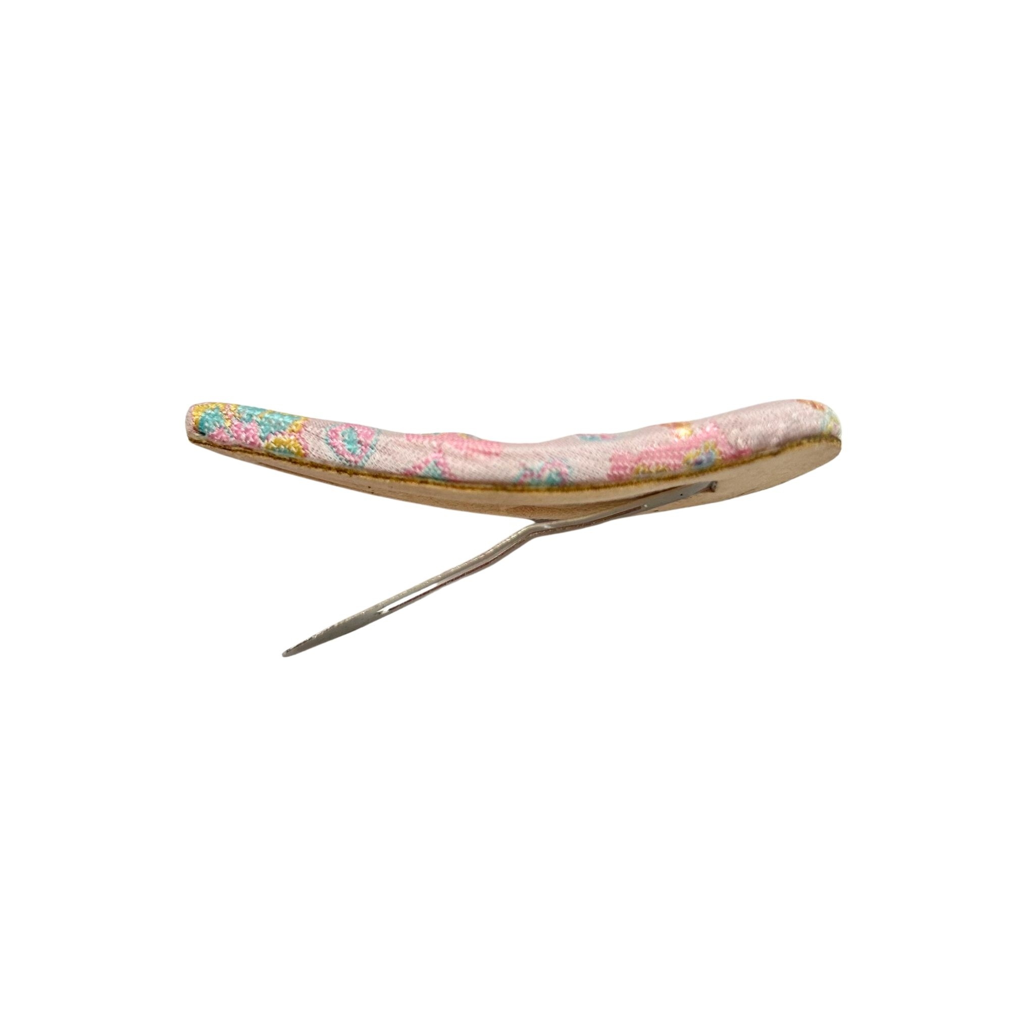 #EA0037 SILKY COTTON FABRIC TEARDROP HAIR CLIP 7.5CM image