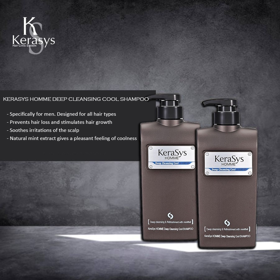 Kerasys Homme Men Deep Cleansing Cool Shampoo (550ml)