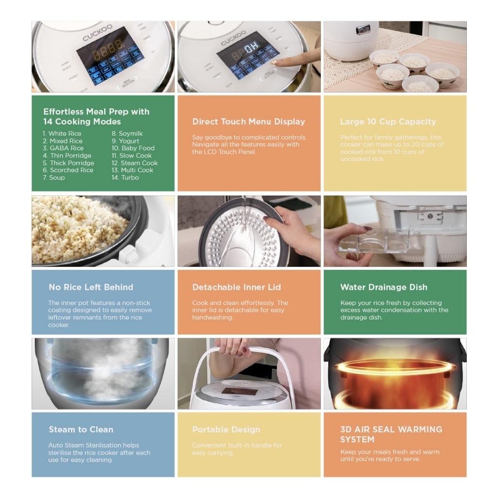 CUCKOO 14-Function Multi-Cooker (10 Cups/1.8L)-CR-1020F
