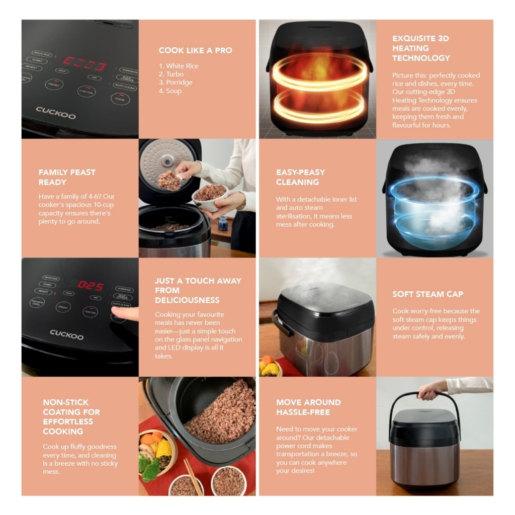 CUCKOO 4-Function Multi-Cooker (10 Cups/1.8L)-CR-1050F