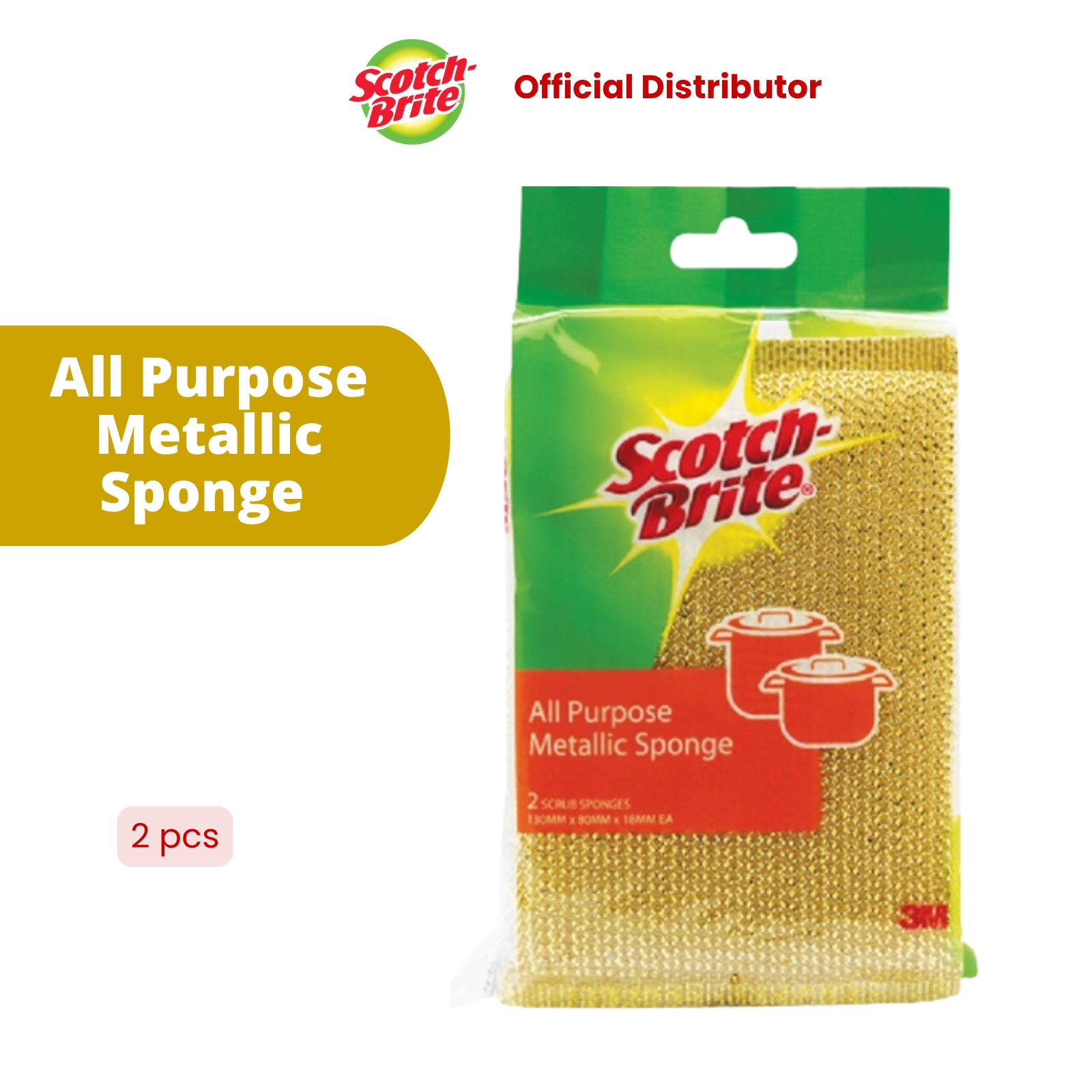Sponge Check 3M, 3M Scotch-Brite All Purpose Sponge (Metallic Sponge) | Watsons Malaysia