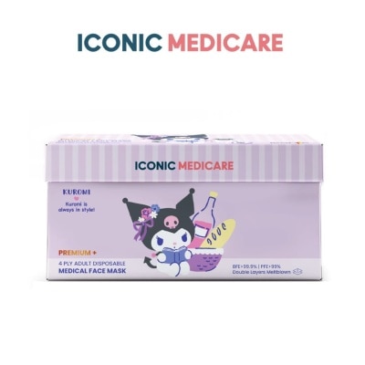 ICONIC - [Adult - Premium+] 4-Ply Sanrio Kuromi Chirashi Medical Disposable Face Mask (30pcs)