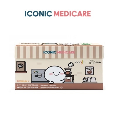 ICONIC - [Adult - Premium+] 4-Ply Quby Coffee Time Adult Medical Disposable Face Mask (30pcs)