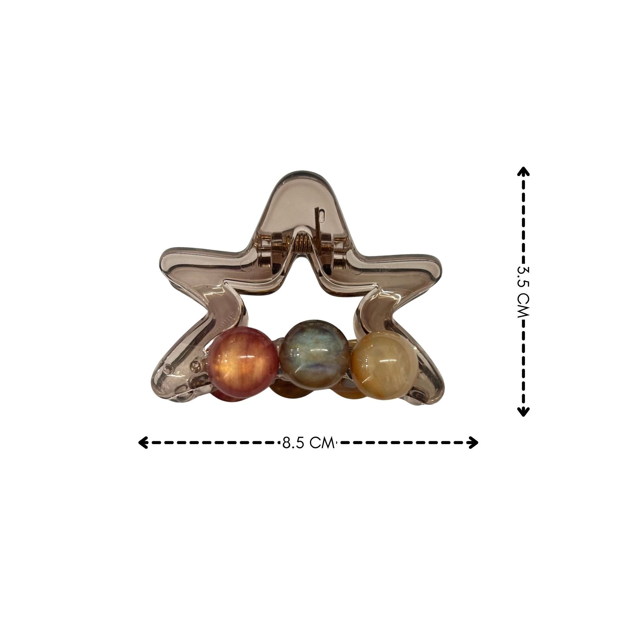 #0392 HAIR CLAW STAR 3BEAD 6CM image