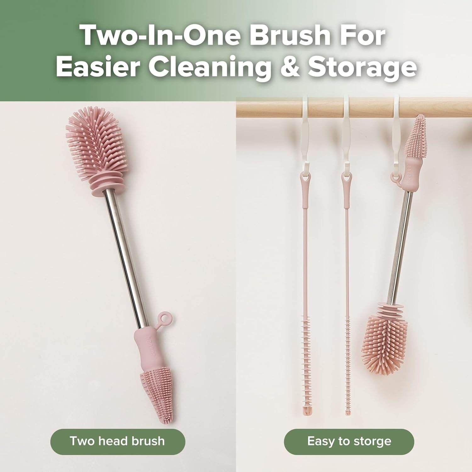 Haakaa Silicone Cleaning Brush Kit - Blush