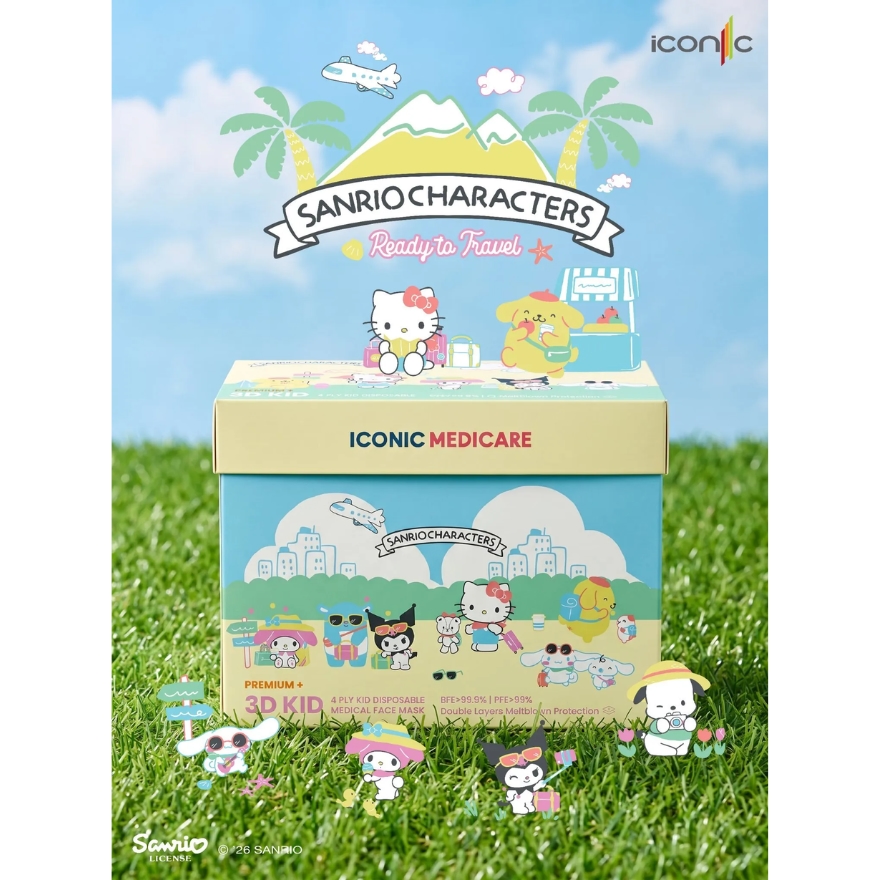 [Kid - Premium+] 4-Ply 3D Sanrio Characters Ready To Travel Medical Face Mask (20pcs) image