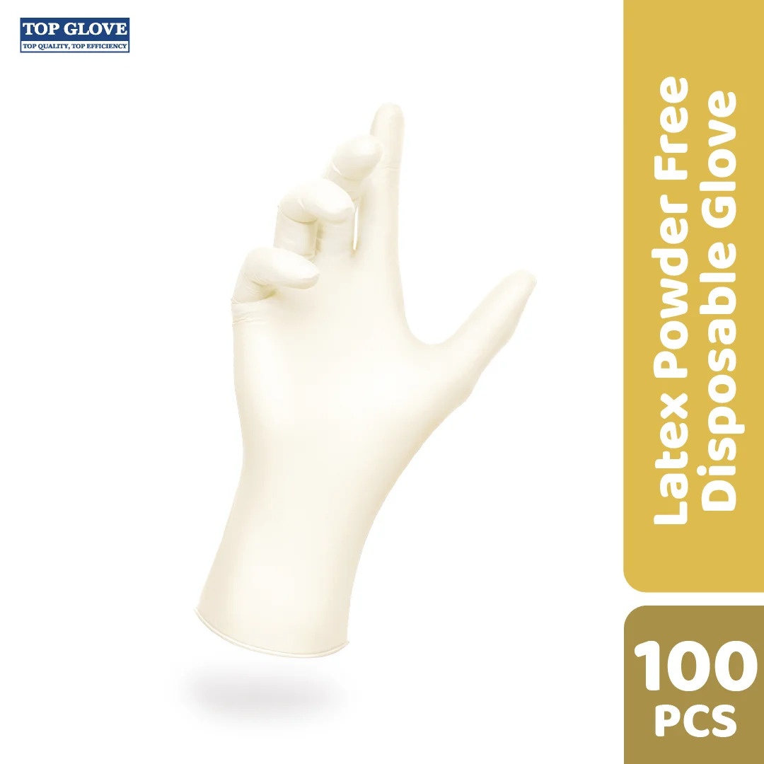 Top Glove Latex Disposable Powder Free Glove, Natural, S image