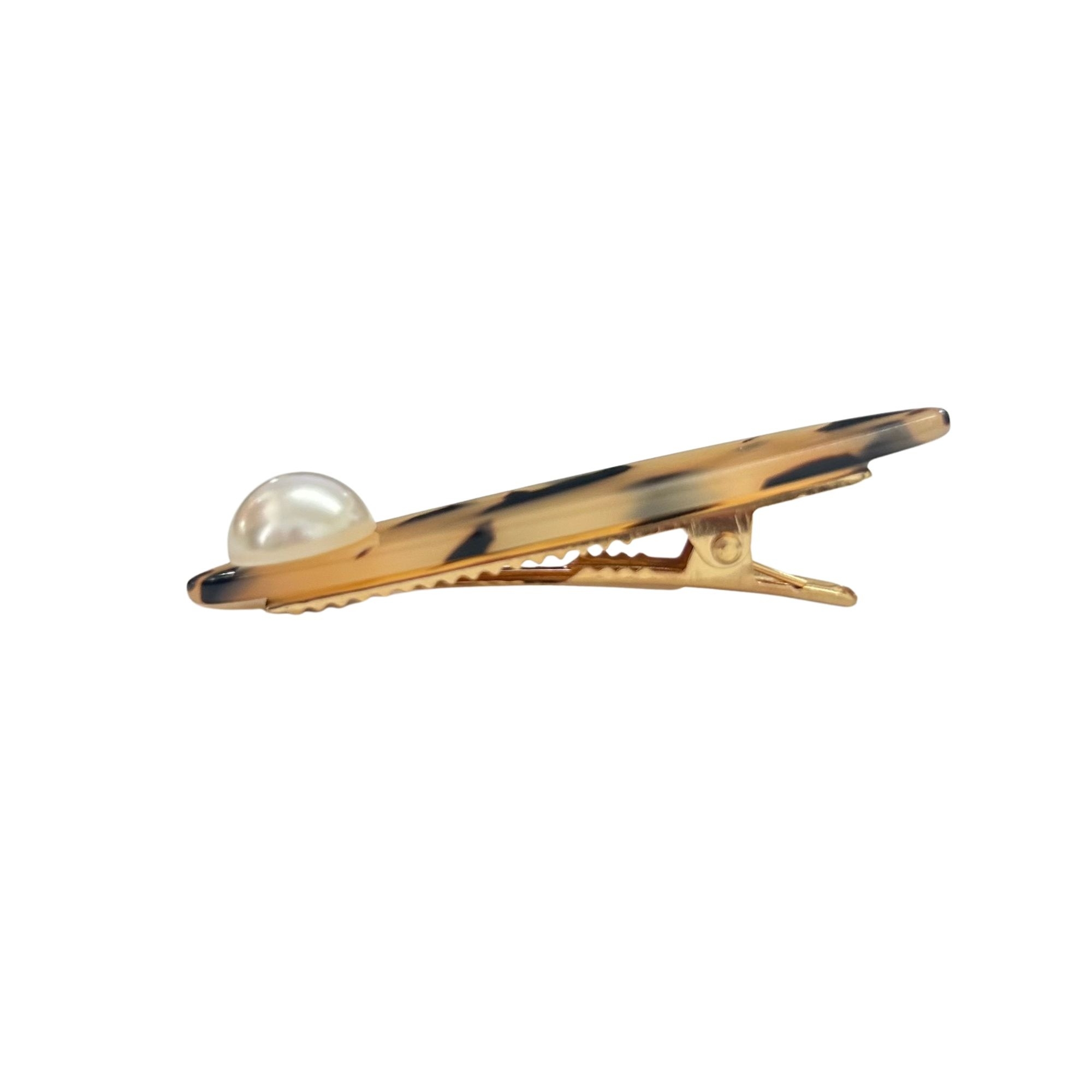 #0376 PEARL ACCENT MARBLE SNAP HAIR CLIP 1'S 6.5CM image