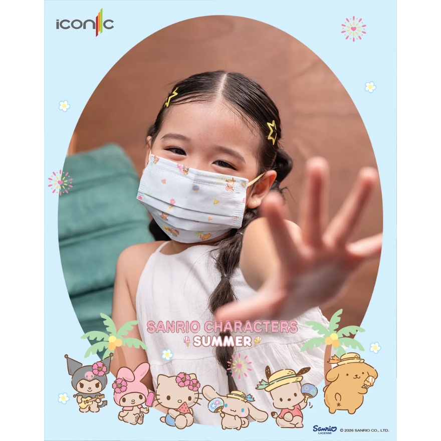 [Kid - Premium+] 4-Ply Sanrio Characters Hawaii Summer 2026 Medical Face Mask (30pcs) image