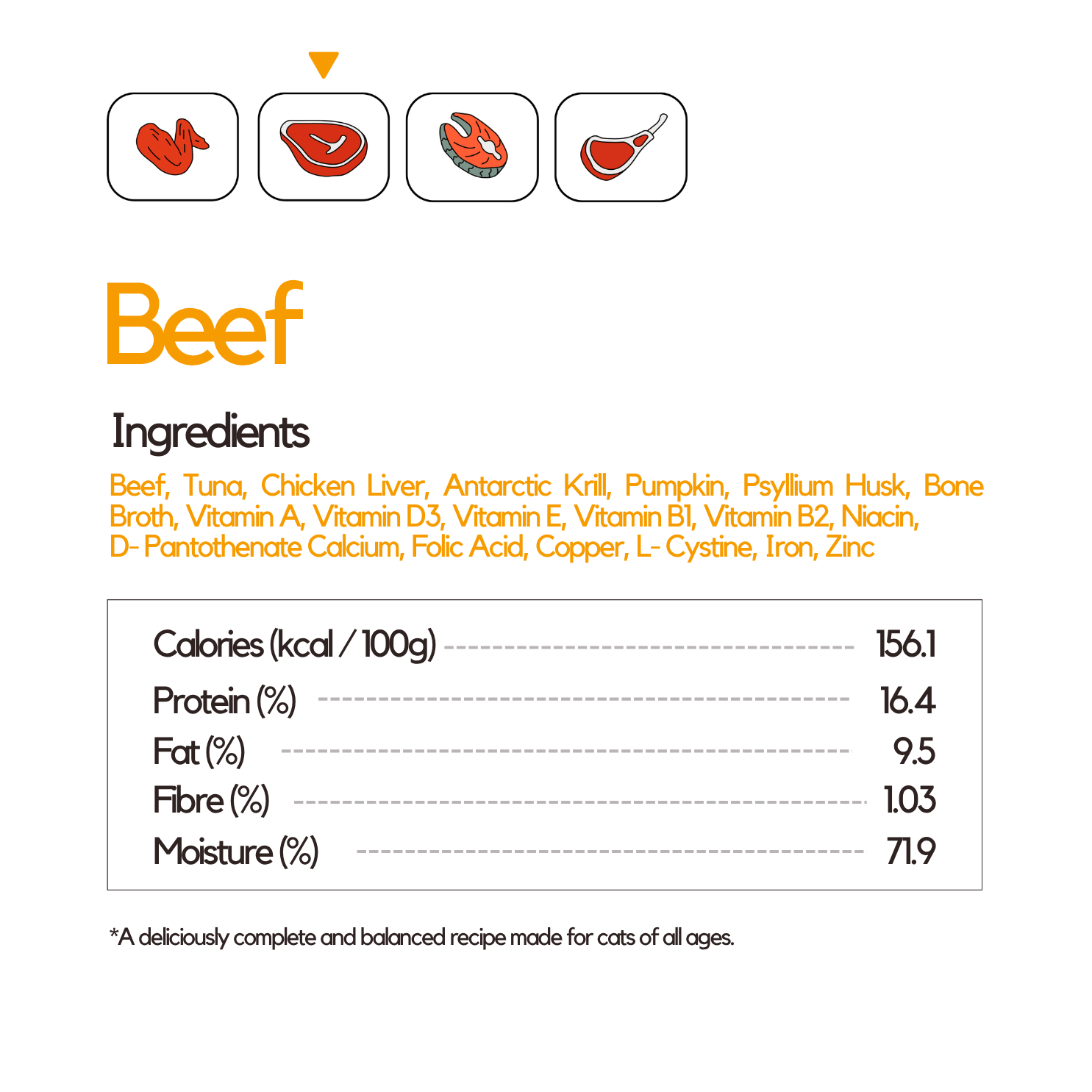 Salt-Free Wet Food Beef All Life Stages 85g