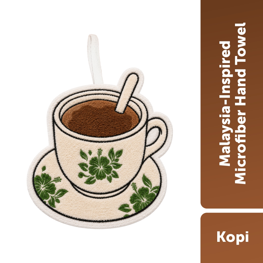 Malaysia-Inspired Microfiber Hand Towel - Kopi image