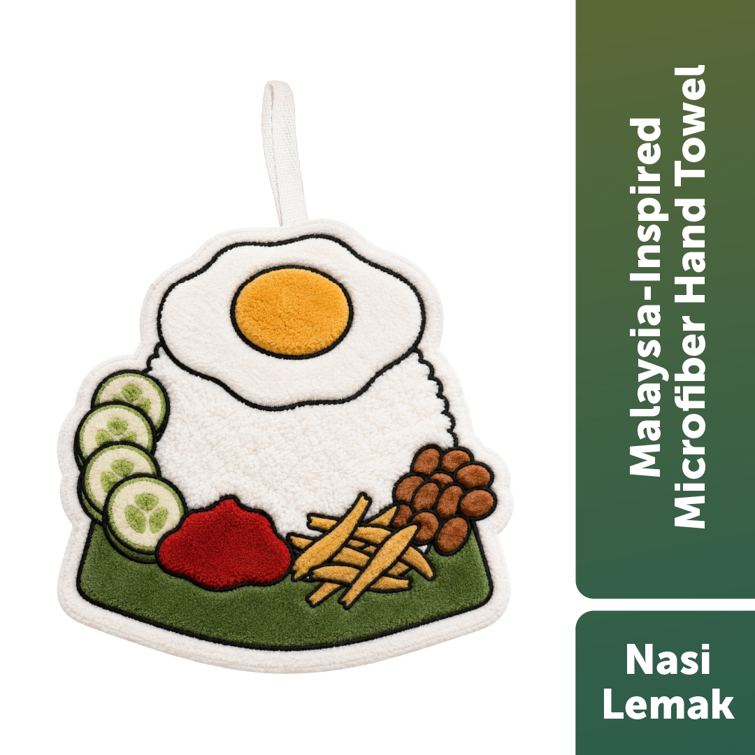 Malaysia-Inspired Microfiber Hand Towel - Nasi Lemak image