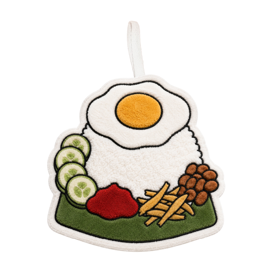 Malaysia-Inspired Microfiber Hand Towel - Nasi Lemak image