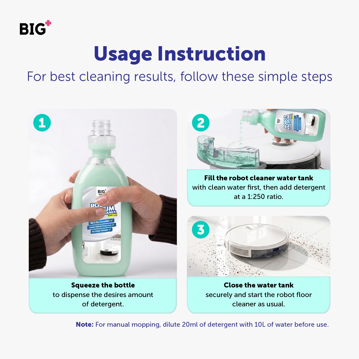 Robot Vacuum Floor Cleaner (500ml) - Ocean image