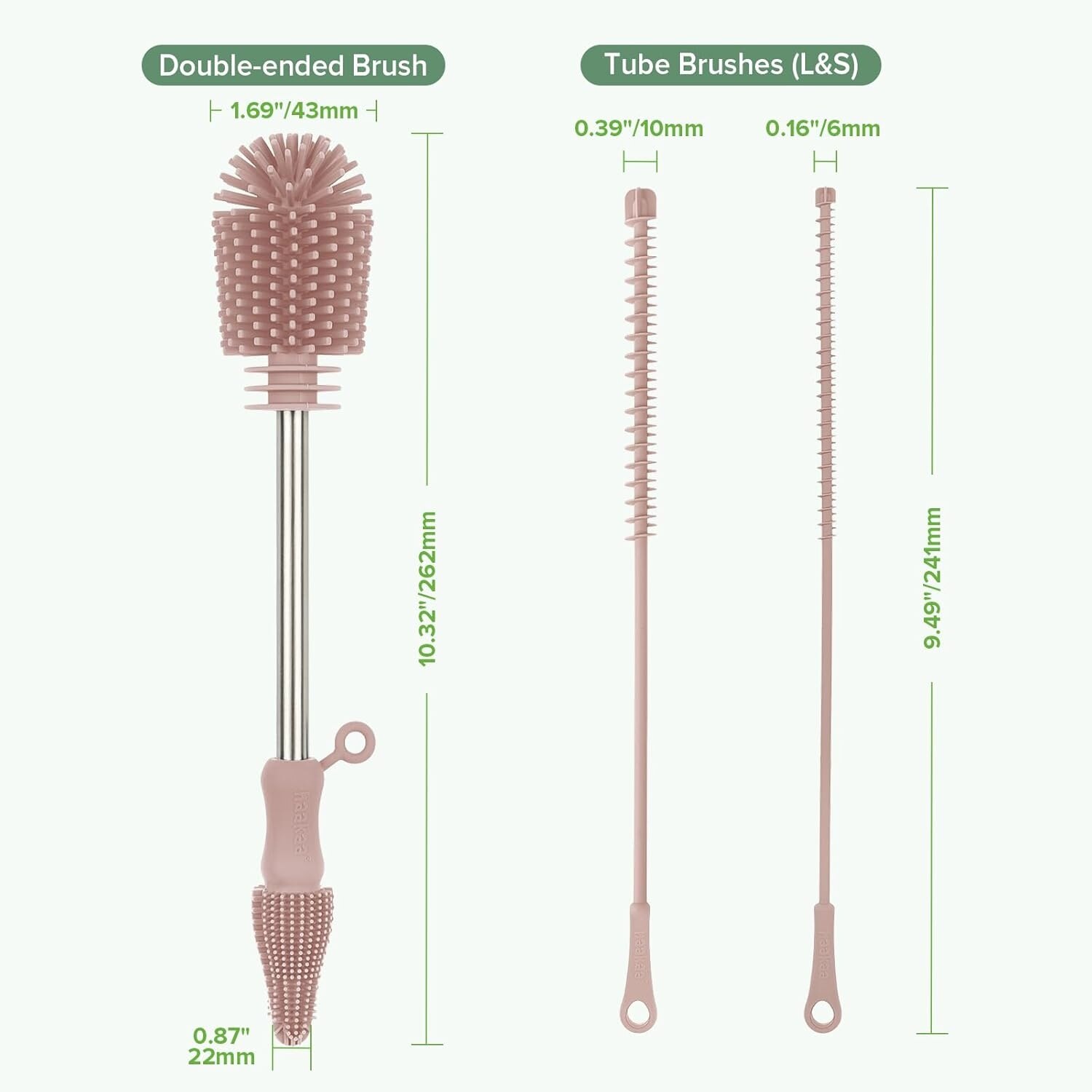 Haakaa Silicone Cleaning Brush Kit - Suva Grey