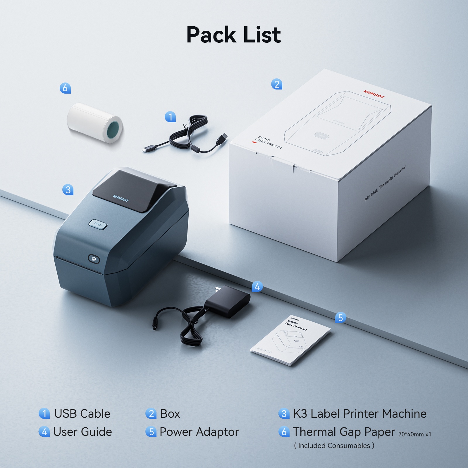 NIIMBOT K3W High-Speed Desktop 3-Inch Bluetooth Thermal Label Printer