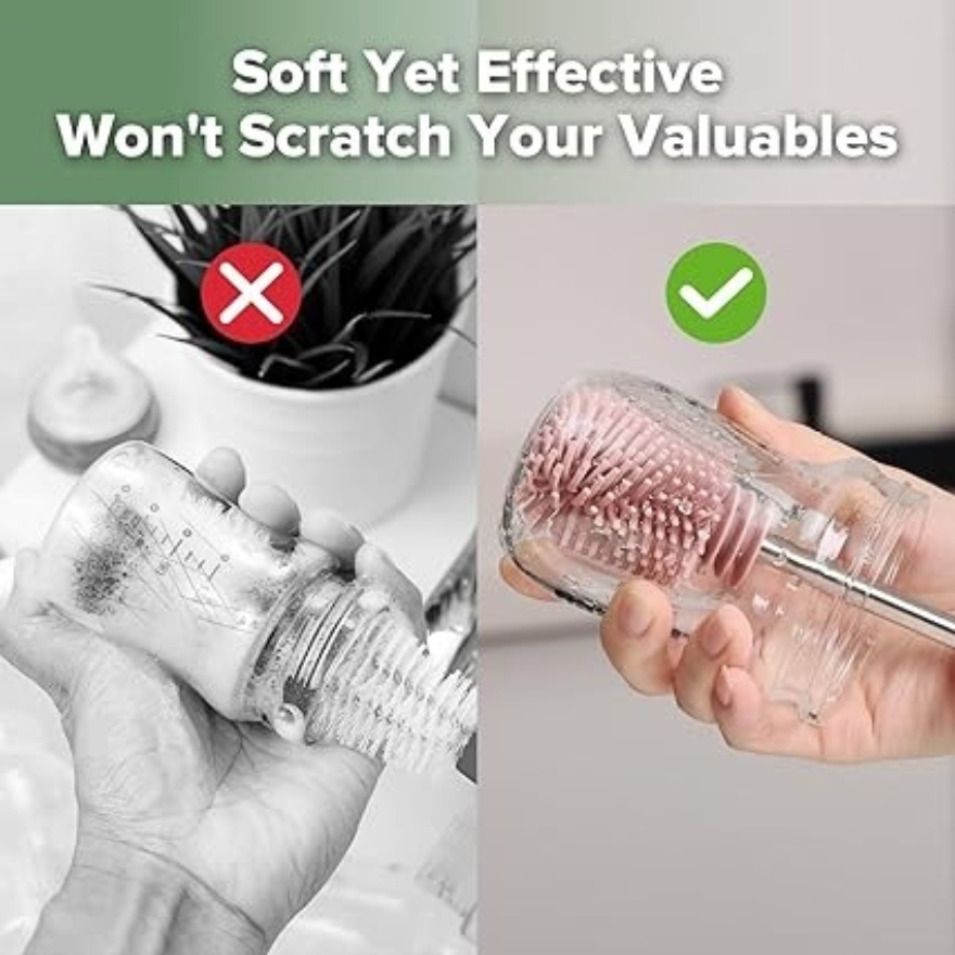 Haakaa Double-Ended Silicone Cleaning Brush - Suva Grey