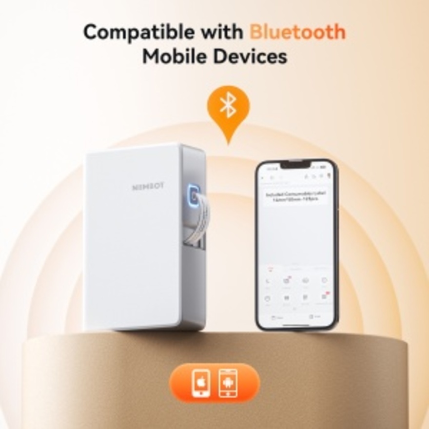 NIIMBOT N1 White Portable Bluetooth Support Color Ribbon Printing Mini Sticker Labeler Rechargeable Label Maker