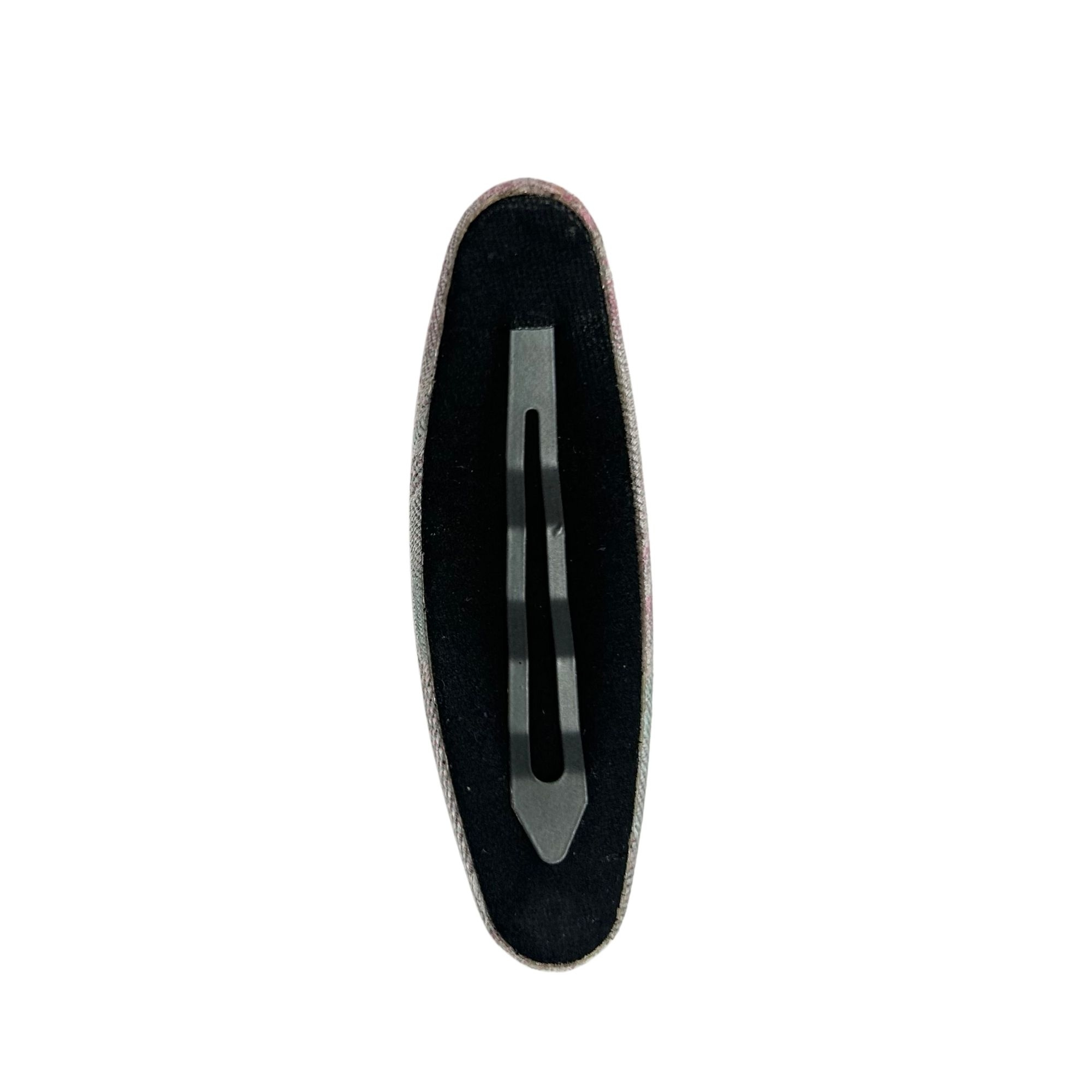 #EA0037 SILKY COTTON FABRIC OVAL HAIR CLIP 7.3CM image
