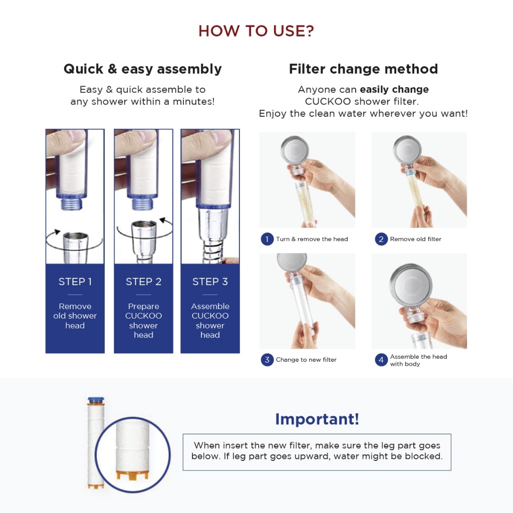 CUCKOO AquaLite Filtered Shower Head
