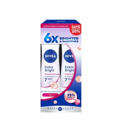 NIVEA Deodorant Extra Bright Spray TWP 2x150ml image