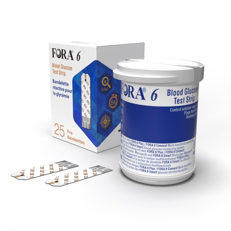 FORA 6 Gold Strip For Blood Glucose, 25 pcs/vial, one vial/box
