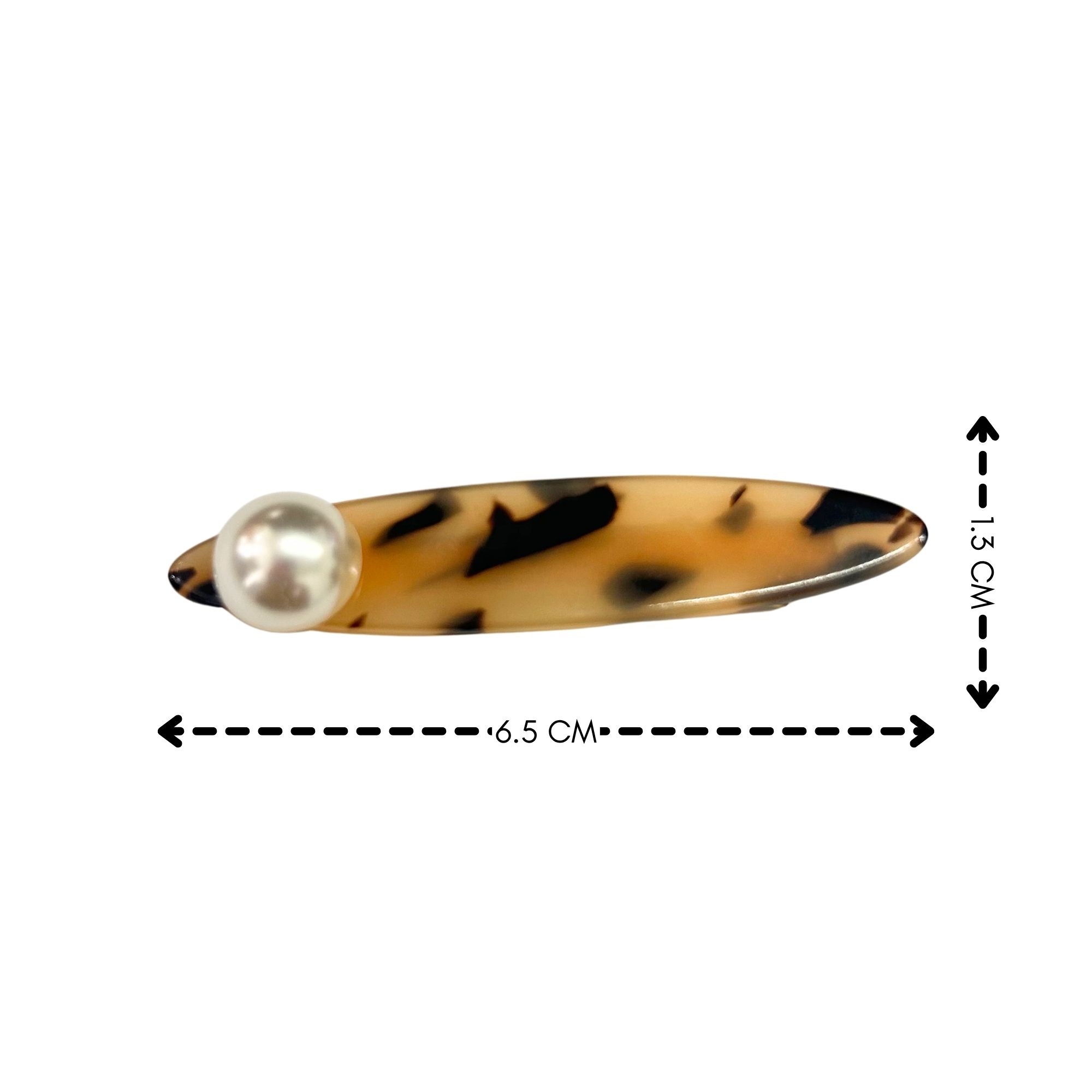 #0376 PEARL ACCENT MARBLE SNAP HAIR CLIP 1'S 6.5CM image