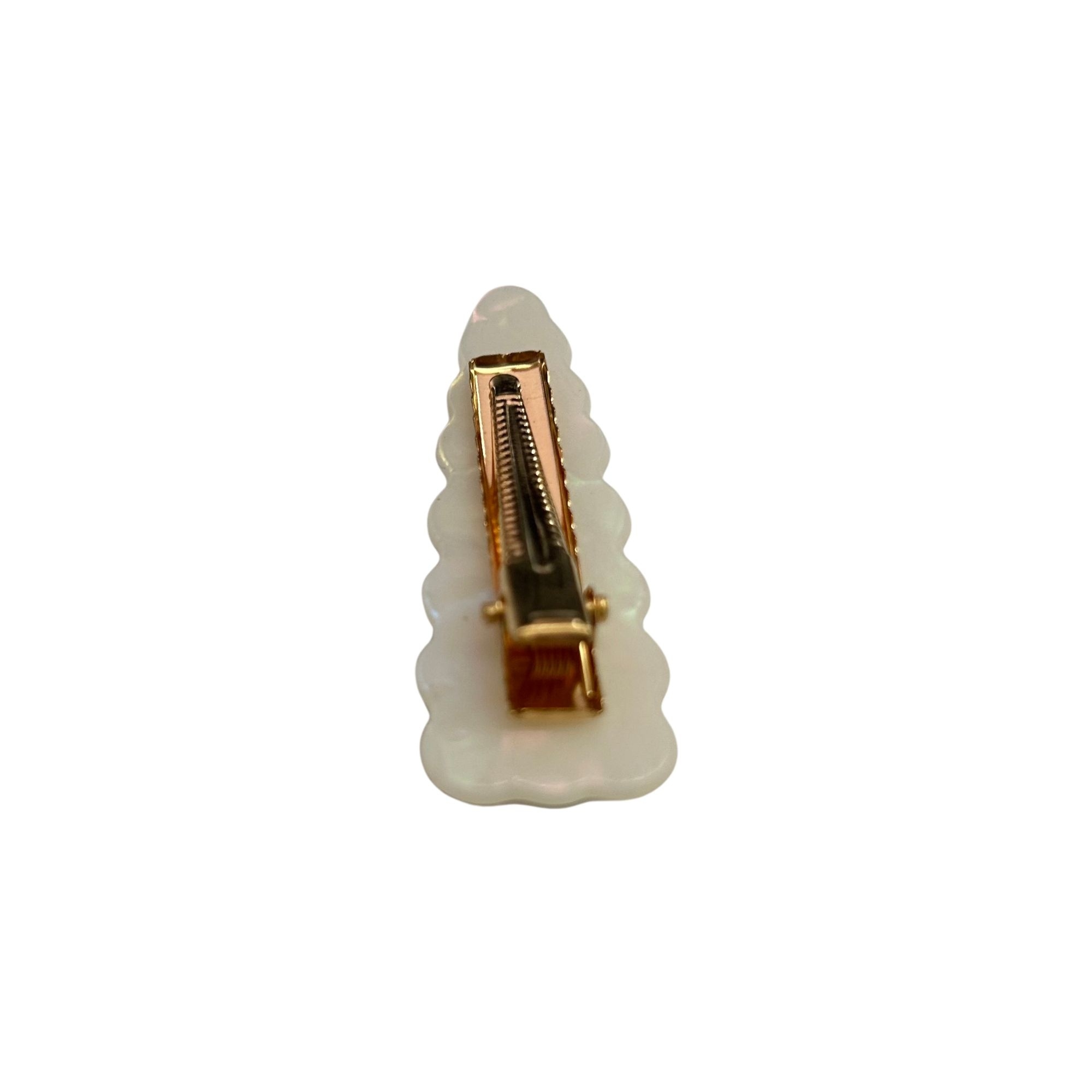 #0383 PEARL HEART BEADED HAIR CLIP 6CM image