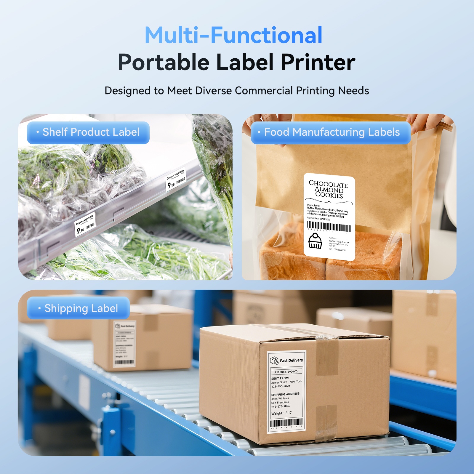 NIIMBOT B3S Portable 3-Inch Bluetooth Thermal Label Printer