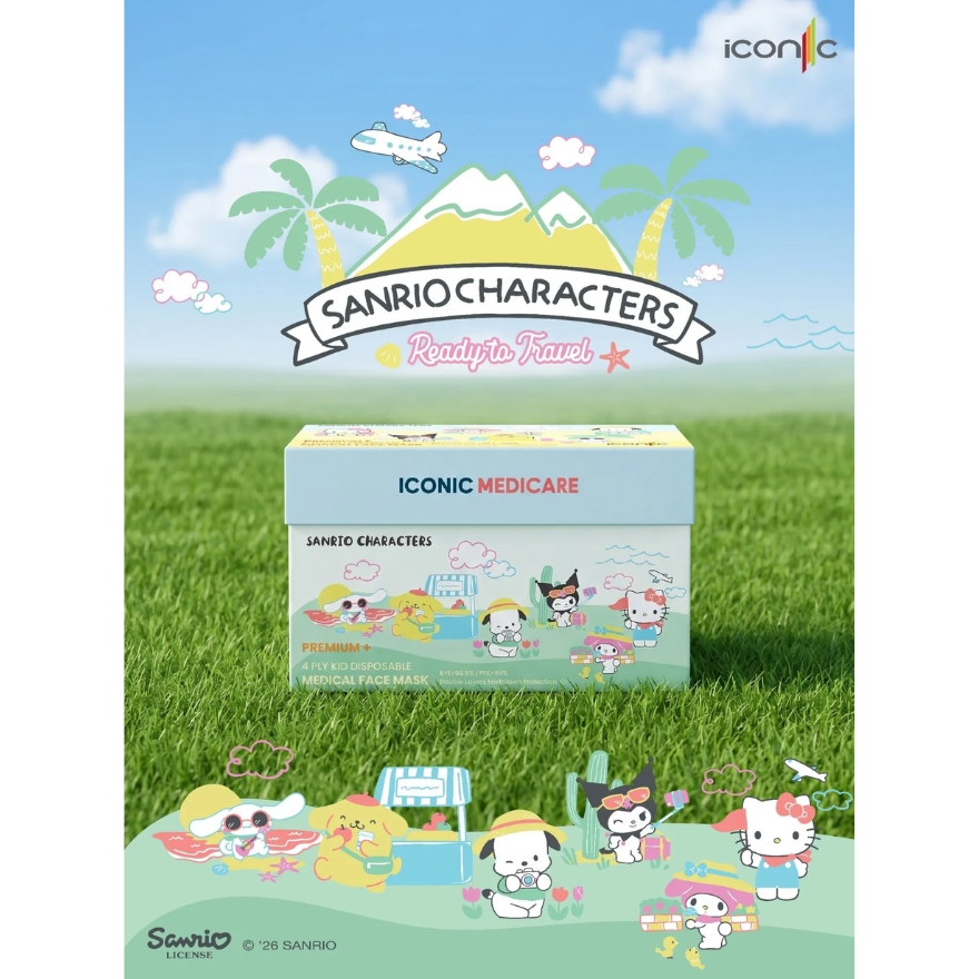 [Kid - Premium+] 4-Ply Sanrio Characters Ready To Travel Medical Face Mask (30pcs)