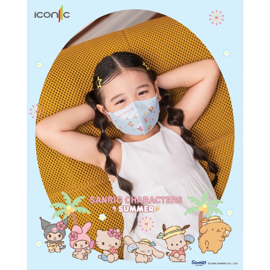 [Kid - Premium+] 4-Ply 3D Sanrio Characters Hawaii Summer 2026 Medical Face Mask (20pcs)