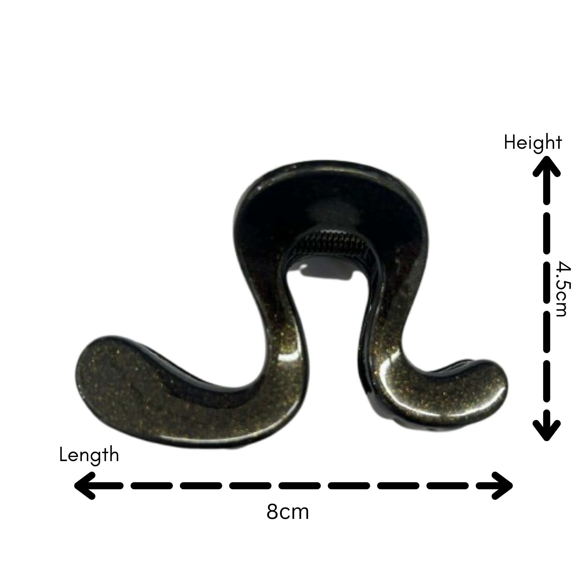 AJC-0396 HAIR CLAW DARK BLINK (n-SHAPE) 8CM