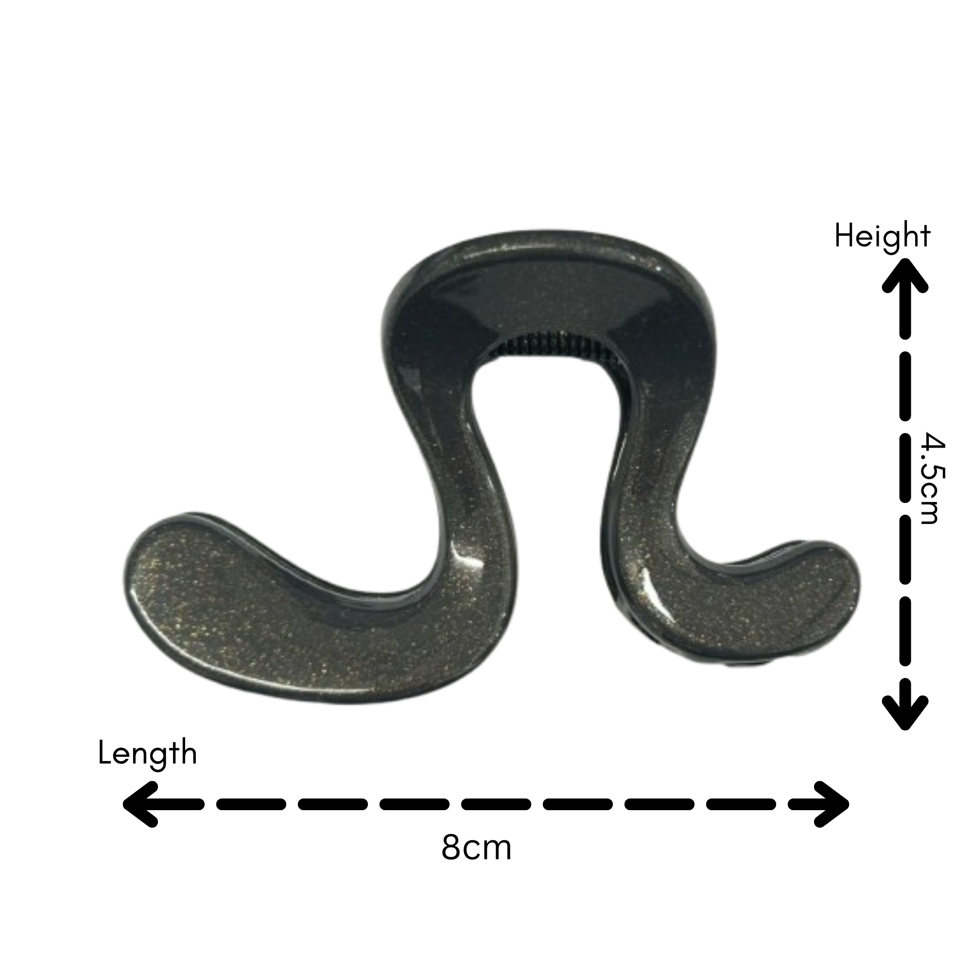 AJC-0396 HAIR CLAW DARK BLINK (n-SHAPE) 8CM