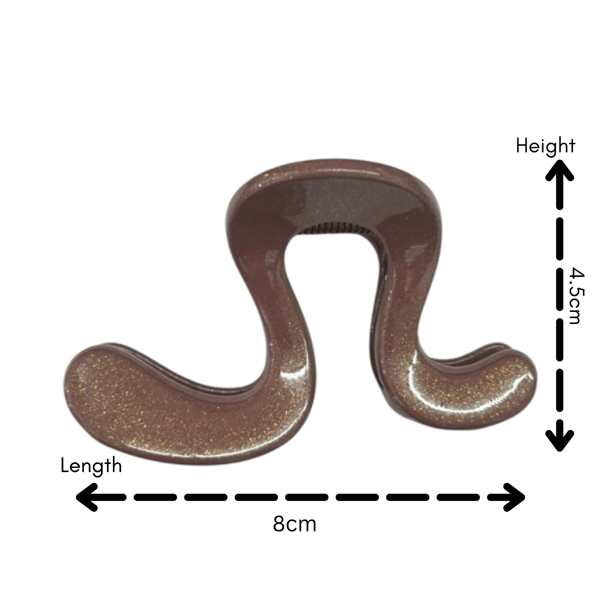AJC-0396 HAIR CLAW DARK BLINK (n-SHAPE) 8CM