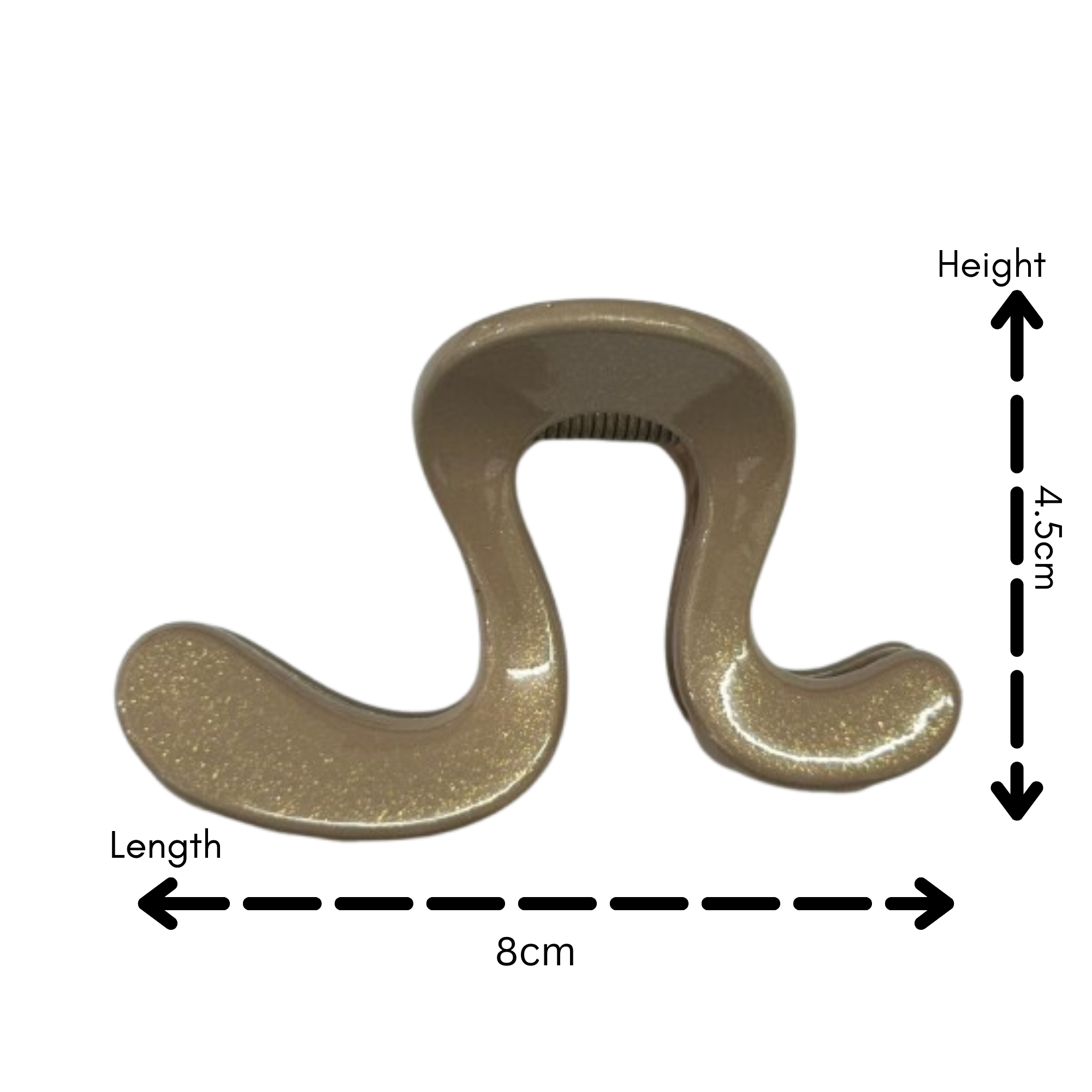 AJC-0396 HAIR CLAW DARK BLINK (n-SHAPE) 8CM