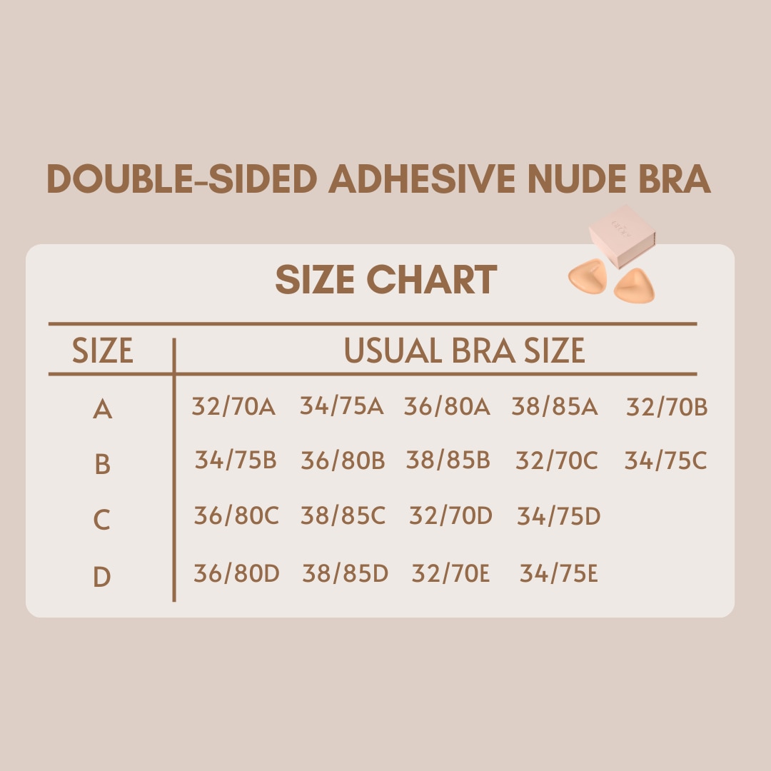 Double-Sided Adhesive Nude Bra Size D