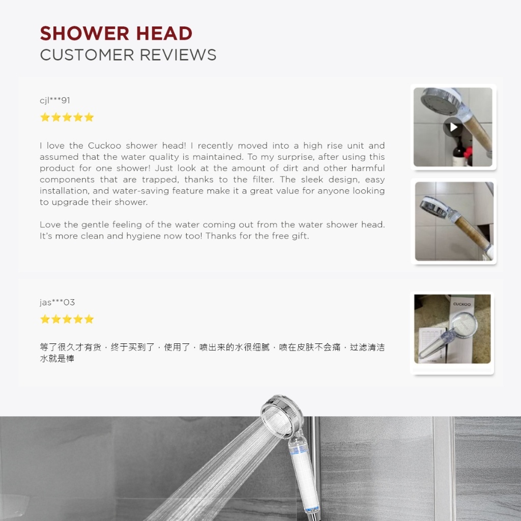 CUCKOO AquaLite Filtered Shower Head