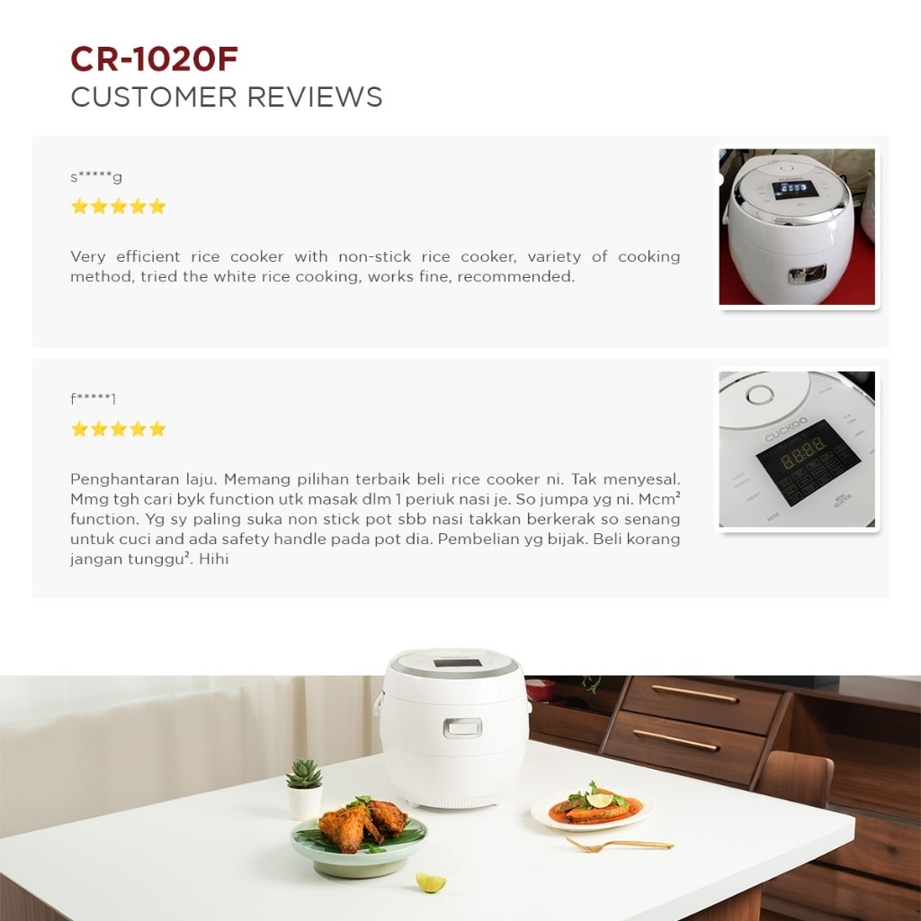 CUCKOO 14-Function Multi-Cooker (10 Cups/1.8L)-CR-1020F