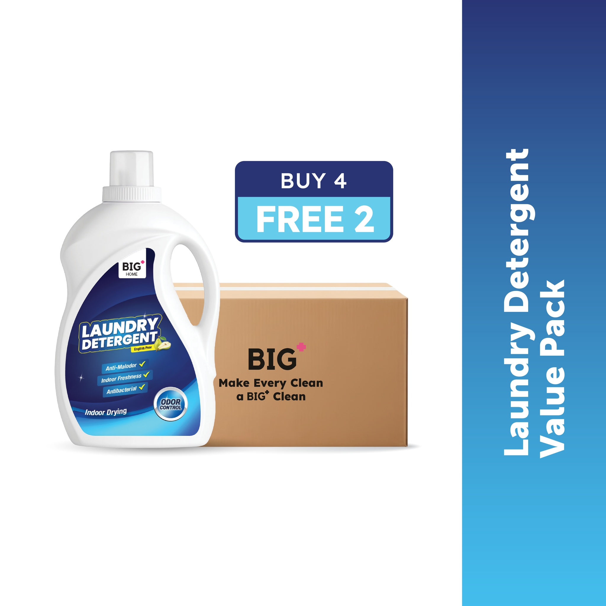 Indoor Drying Laundry Detergent Value Pack (6x2L) - English Pear image
