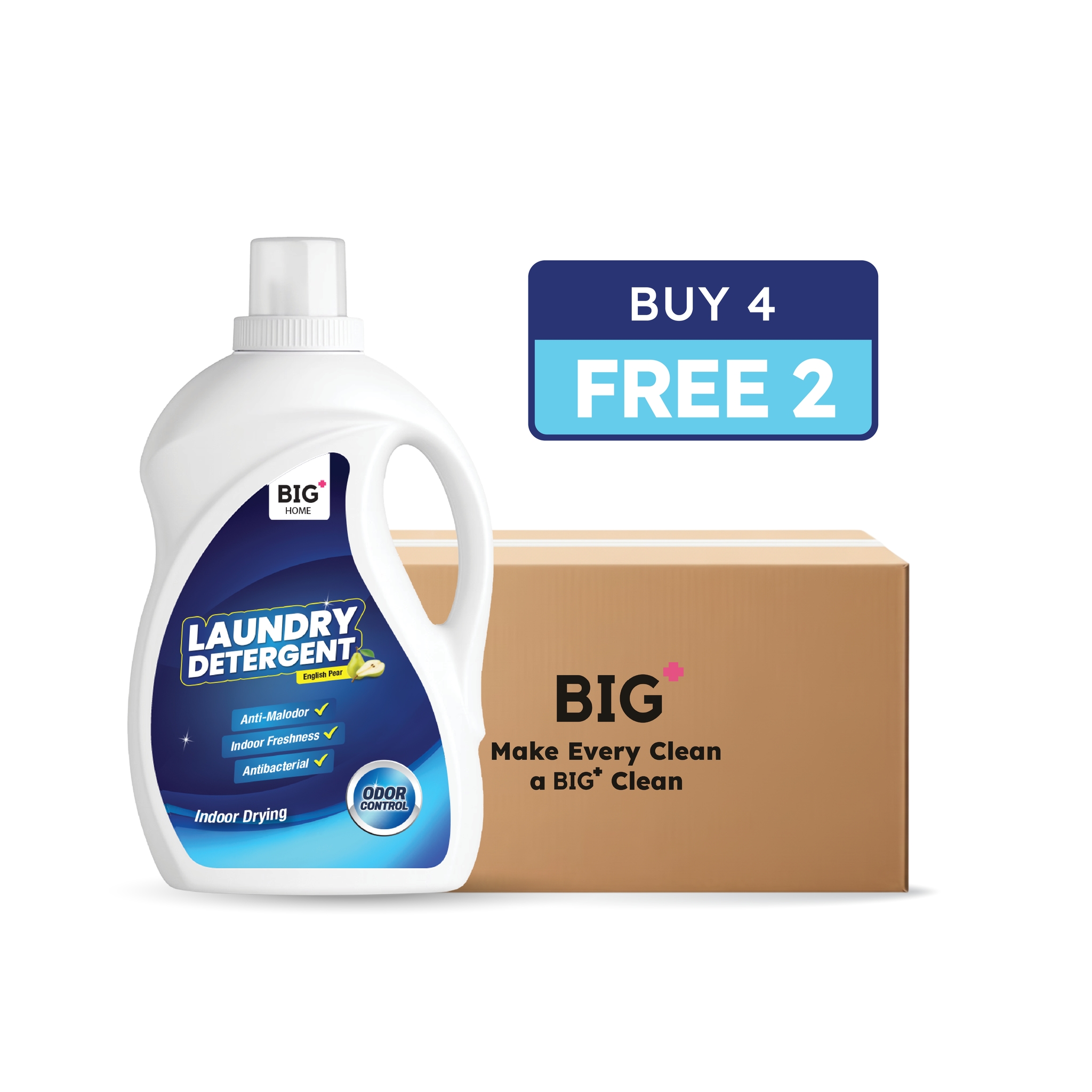 Indoor Drying Laundry Detergent Value Pack (6x2L) - English Pear image