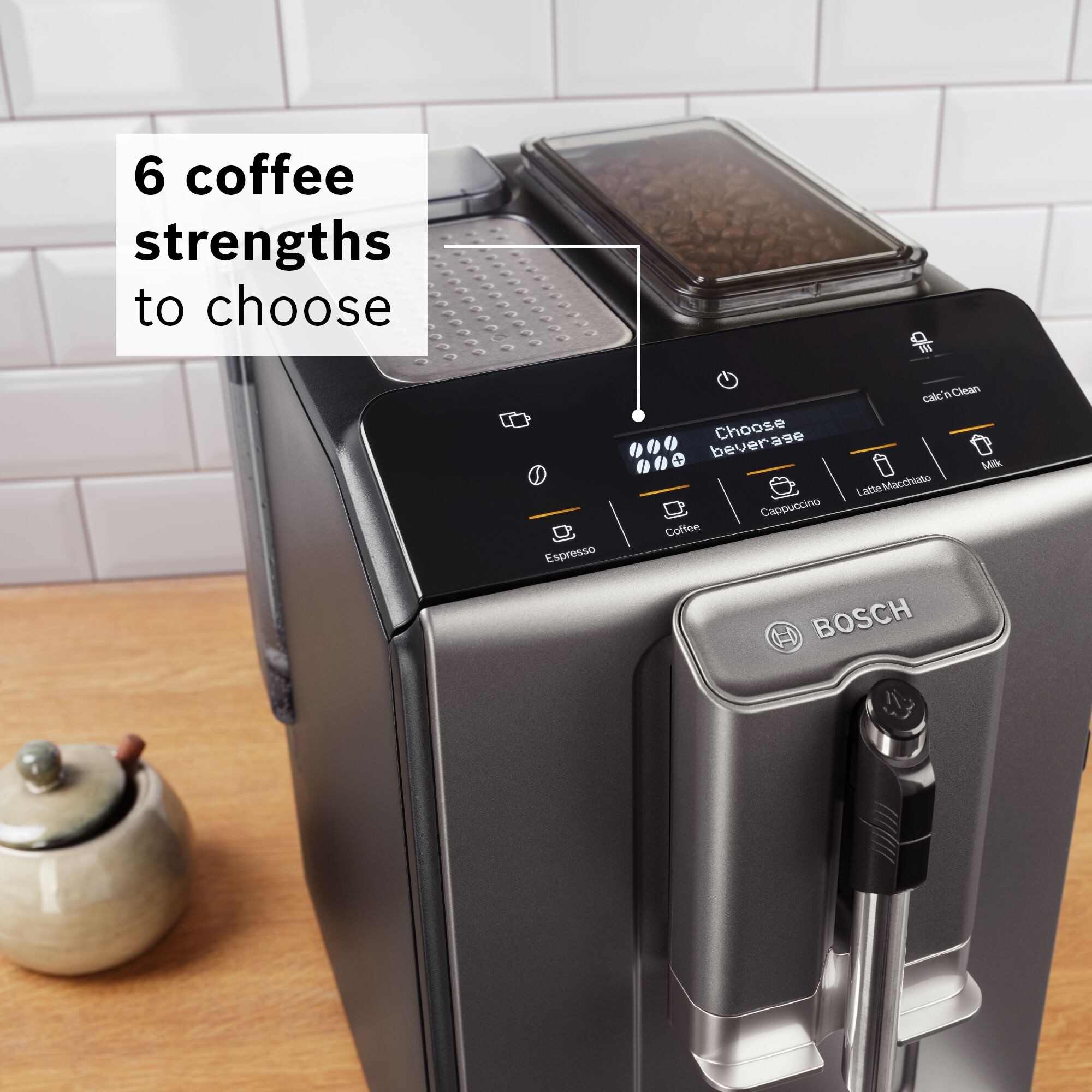 Bosch Series 2 Fully Automatic Coffee Machine VeroCafe Diamond Titanium Metallic - TIE20504