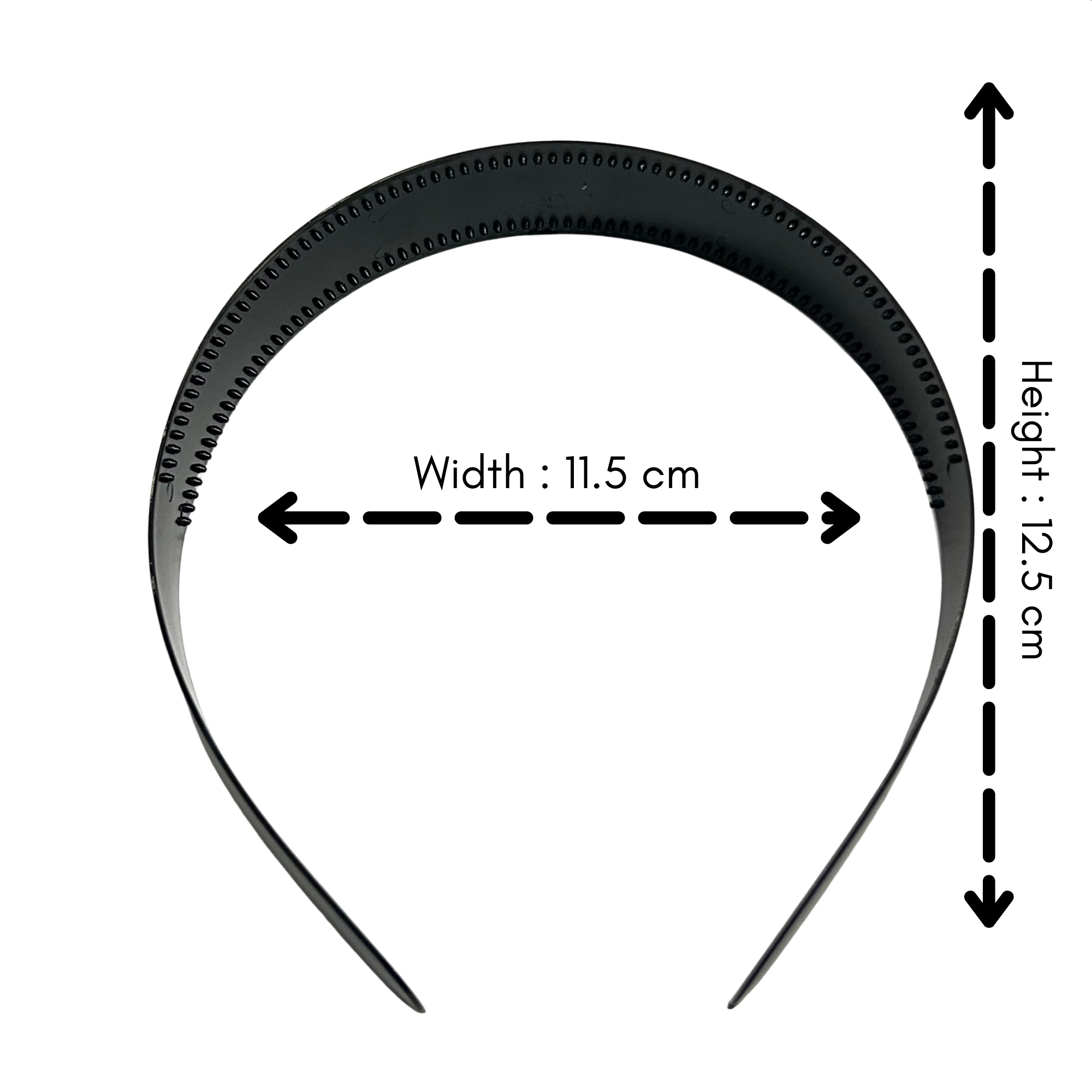 #0018 BLACK GLOSSY HAIRBAND 2.5CM