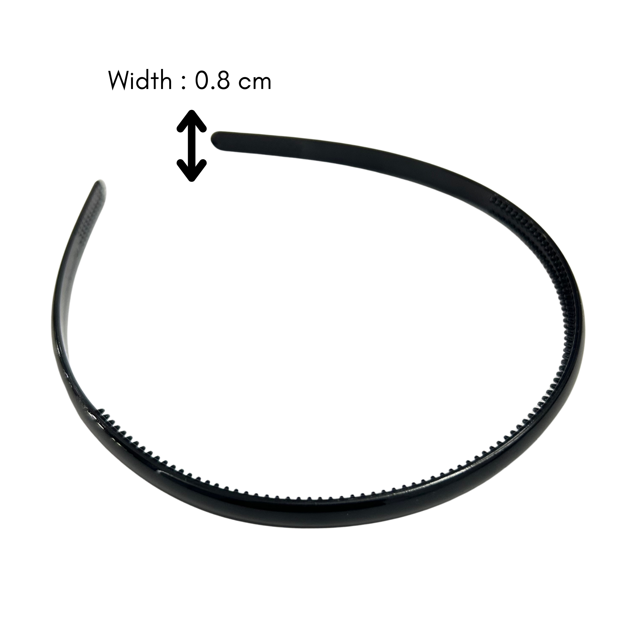 #0218 BLACK GLOSSY HAIRBAND 0.8CM