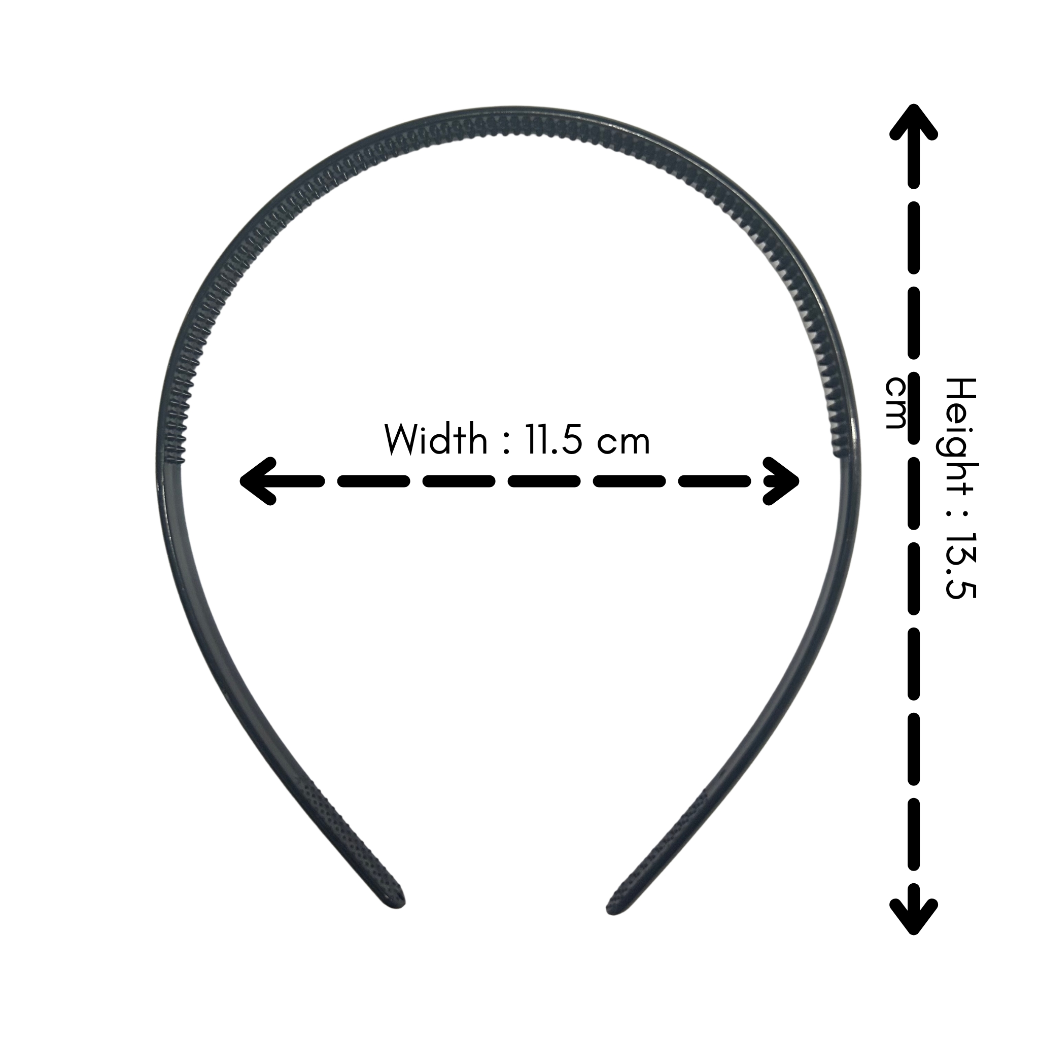 #0218 BLACK GLOSSY HAIRBAND 0.8CM