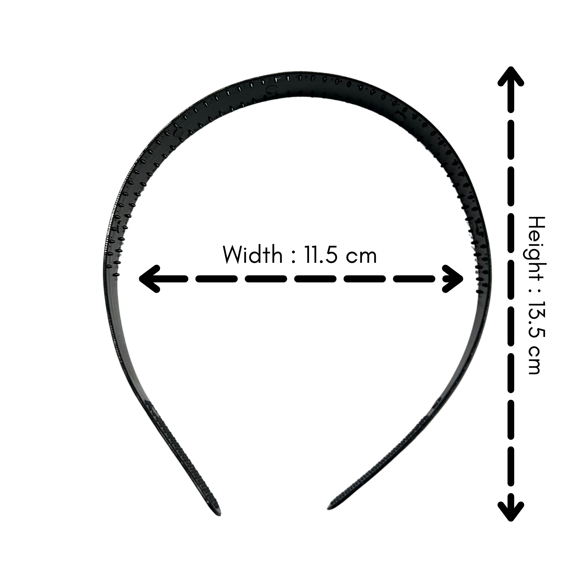 #0219 BLACK GLOSSY HAIRBAND 1.5CM