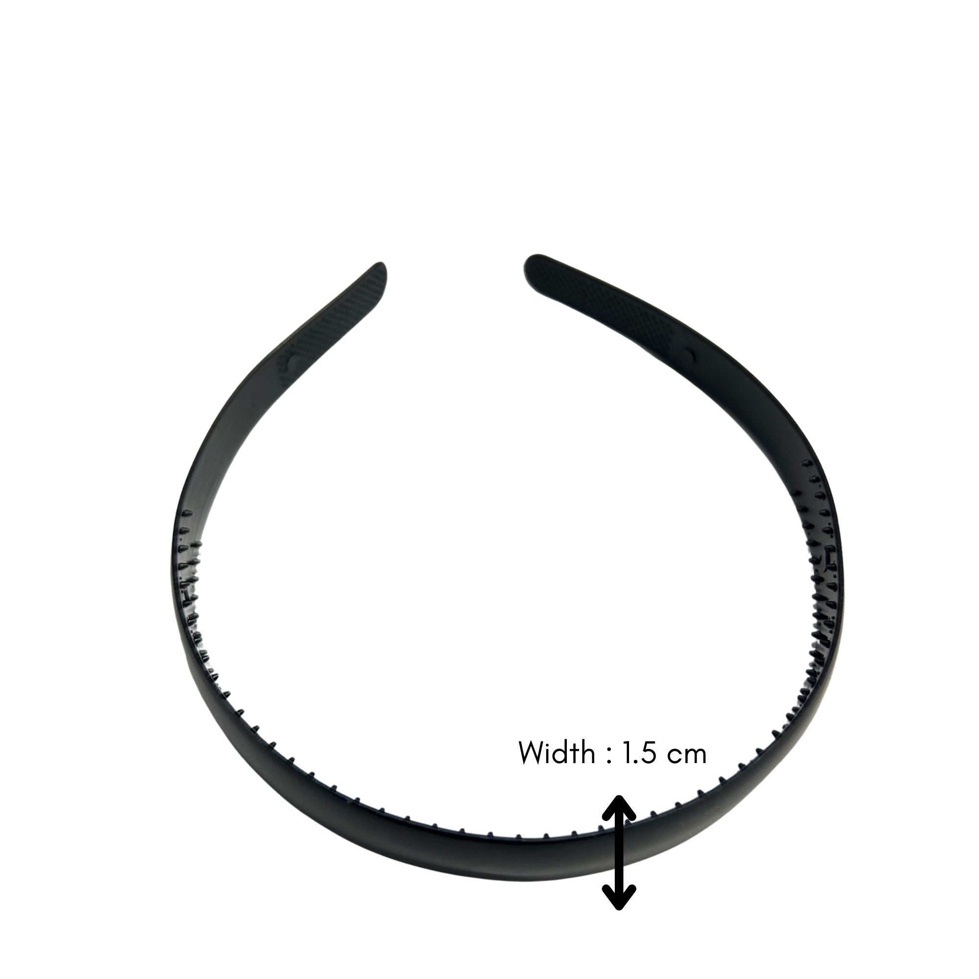 #0219 BLACK GLOSSY HAIRBAND 1.5CM