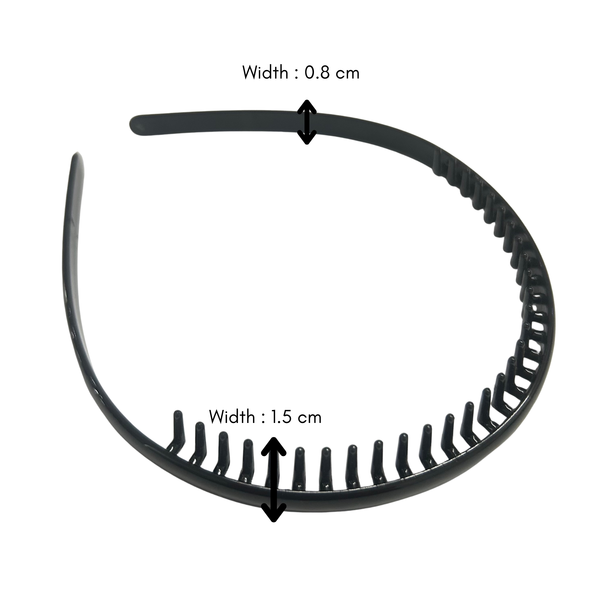 #0272 GLOSSY BLACK HAIRBAND NON-SLIP