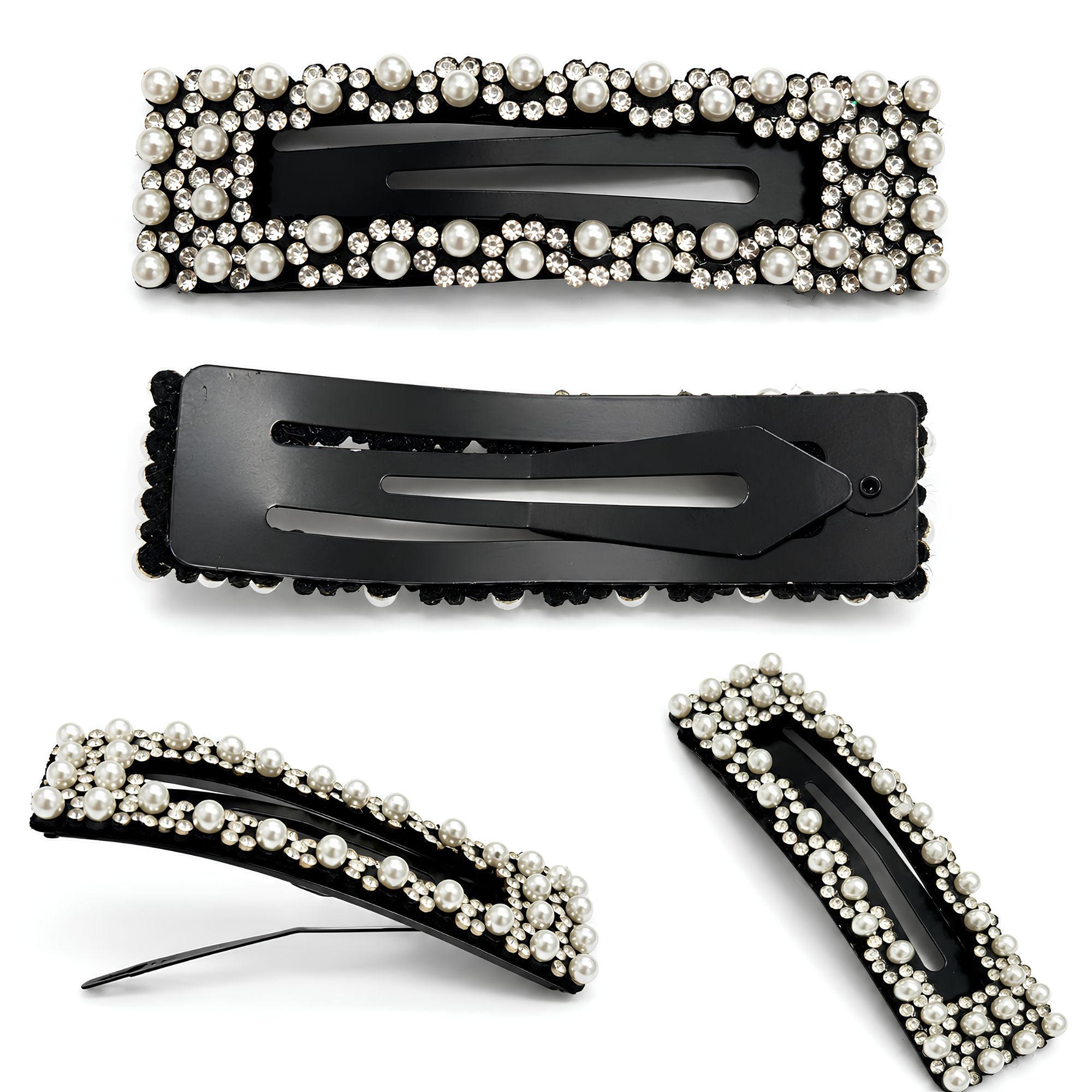 #0368 ELEGANT PEARL RHINESTONE HAIR CLIP