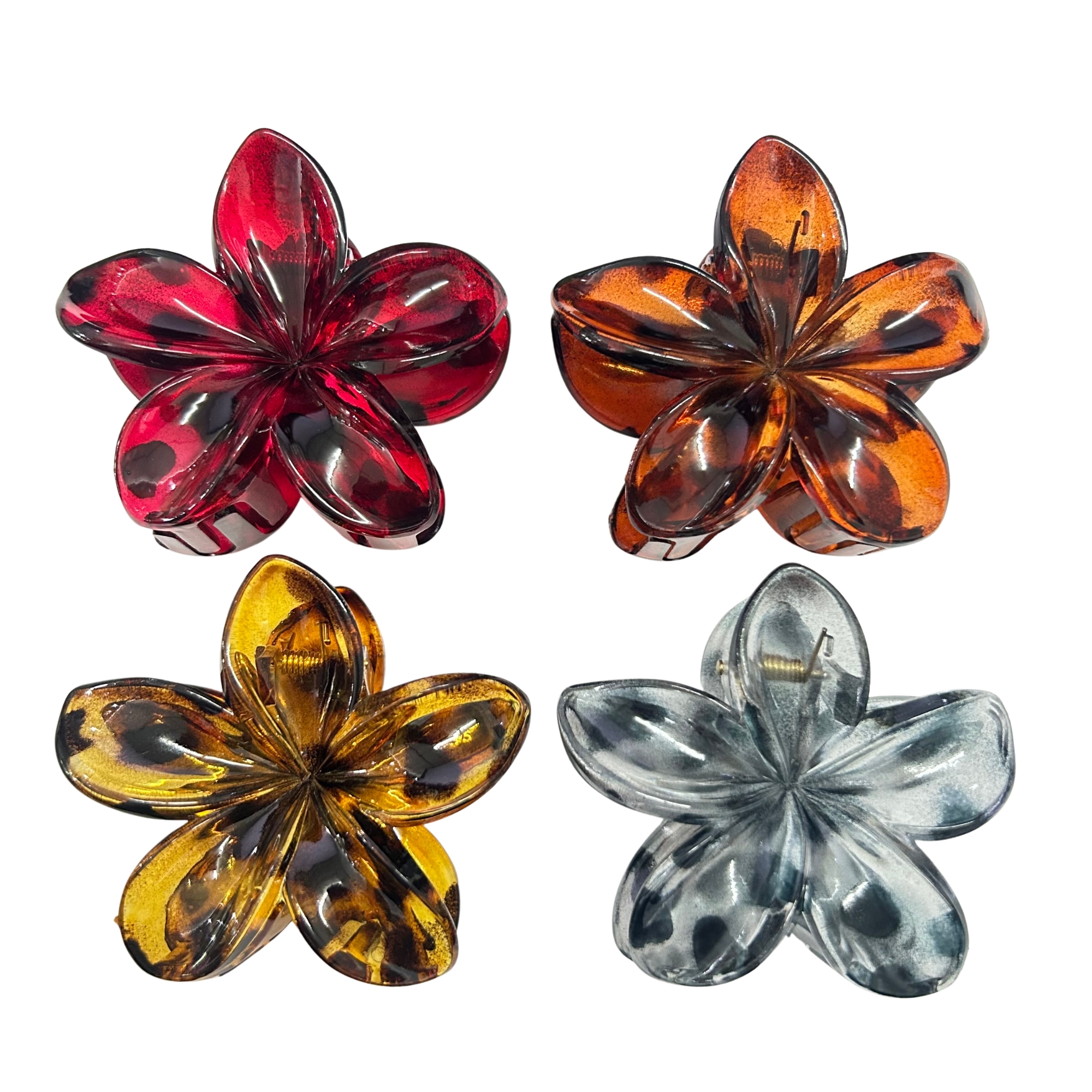 AJC-0321 BOLD LEOPARD HAIR CLAW FLOWER