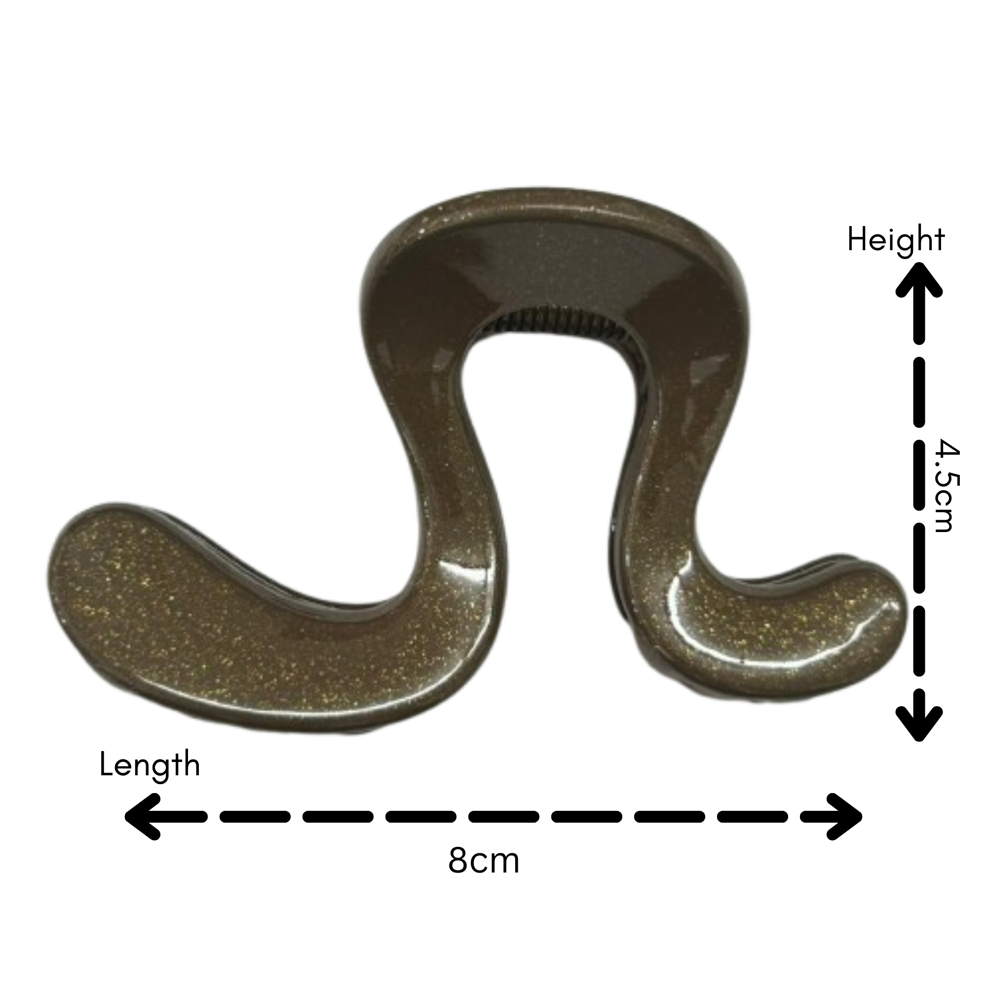 AJC-0396 HAIR CLAW DARK BLINK (n-SHAPE) 8CM